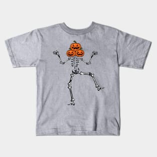 Skelleton Pumkin Dance Kids T-Shirt